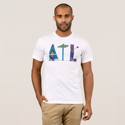 人のTシャツ|アトランタ、GA (ATL) Tシャツ (正面フル)