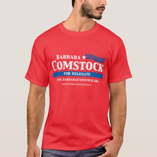 人のVAの代表者のバーバラComstockのワイシャツ(赤い) Tシャツ (正面)
