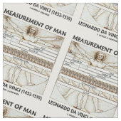 人のVitruvianの人Da Vinciの測定 ファブリック (クローズアップ)