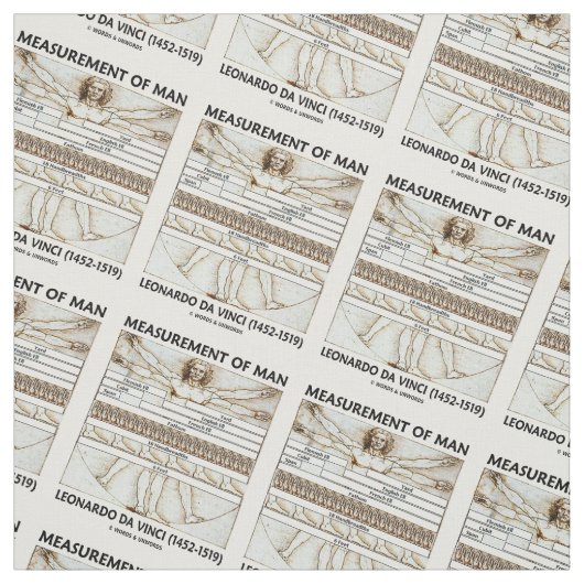 人のVitruvianの人Da Vinciの測定 ファブリック (見本)