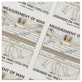 人のVitruvianの人Da Vinciの測定 ファブリック