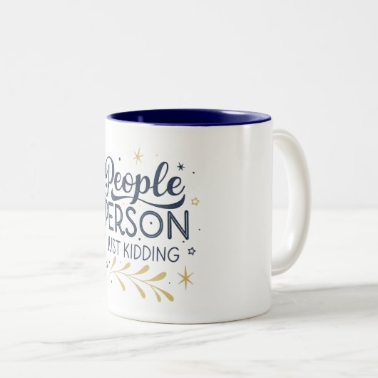 人はただの冗談を言う、おもしろい引用文 ツートーンマグカップ (正面右)
