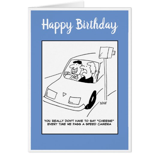 人はスピードカメラを通して「チーズ」と言う (正面)