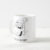 人はスピードカメラを通して「チーズ」と言う コーヒーマグカップ (正面左)