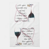 人は上質ワインのユーモアのあるなギフトのようです キッチンタオル (縦)