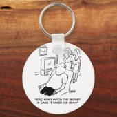 人は予算をテレビで見ない。漫画おもしろい キーホルダー (正面)