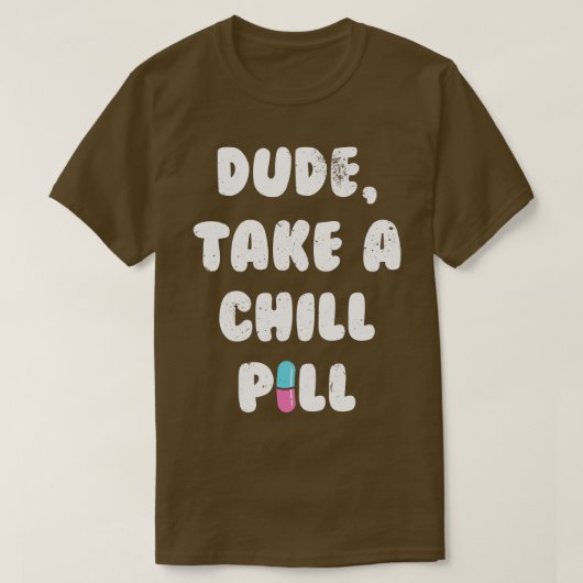 人は冷たい丸薬を飲む Tシャツ (デザイン正面)