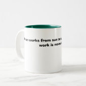 人は太陽から太陽に、女性の仕事…働きます ツートーンマグカップ (正面左)