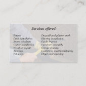 人は木製の部分を槌で打ちます 名刺 (裏面)