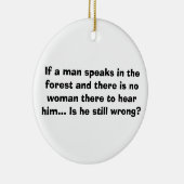 人は森林オーナメント-男性へおもしろいな冗談で話します セラミックオーナメント (右)