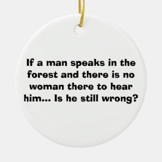 人は森林オーナメント-男性へおもしろいな冗談で話します セラミックオーナメント
