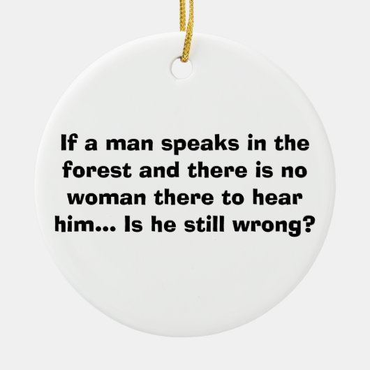 人は森林オーナメント-男性へおもしろいな冗談で話します セラミックオーナメント (正面)