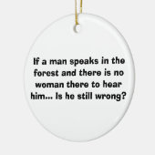 人は森林オーナメント-男性へおもしろいな冗談で話します セラミックオーナメント (左)