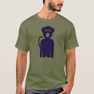 人は猿のロゴの丸首色のTシャツを歌います Tシャツ
