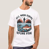 人は皆魚より並ぶ Tシャツ (正面)