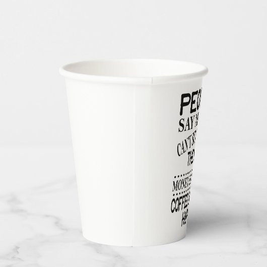 人は金が幸せにならないと買言う 紙コップ (右)