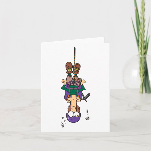 人ぶら下がったはロープから カード