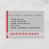 人または人のための職探しの名刺 名刺 (裏面)