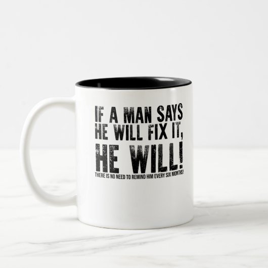 人もしは親父の日に直せと言う ツートーンマグカップ (左)