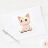 人よりも猫が好き スクエアシール (封筒)