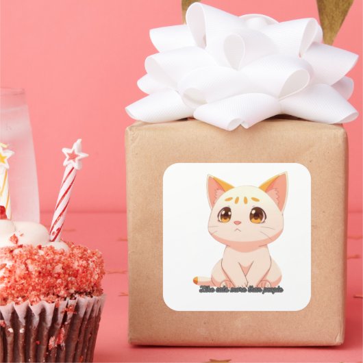 人よりも猫が好き スクエアシール (パーティー)