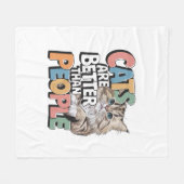 人よりも猫のほうが優れている – Cozy毛布 フリースブランケット (正面(横))