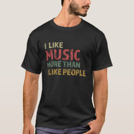 人よりも音楽が好き Tシャツ