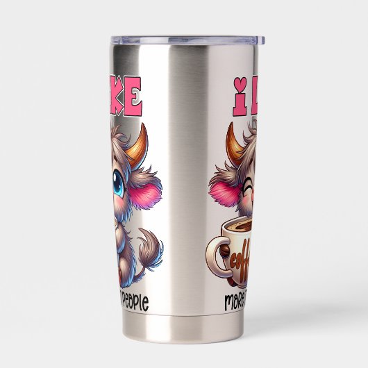 人よりコーヒーが好き 保温保冷タンブラー (左面)