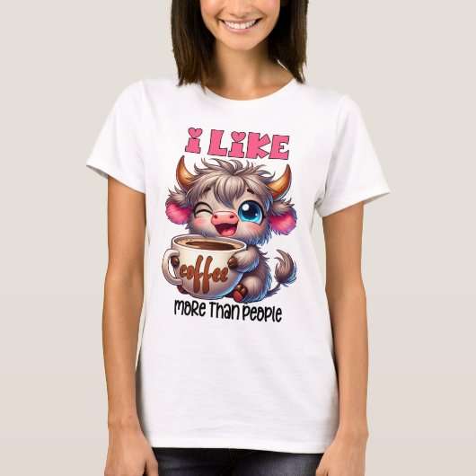 人よりコーヒーが好き Tシャツ (正面)