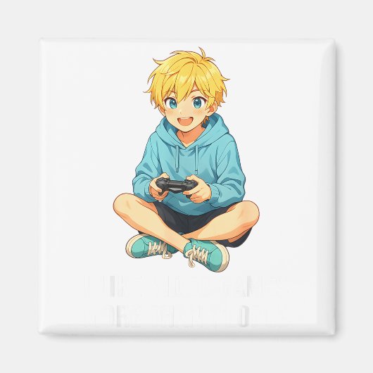 人よりビデオゲームが好きな面白いゲーマーのアート マグネット (正面)
