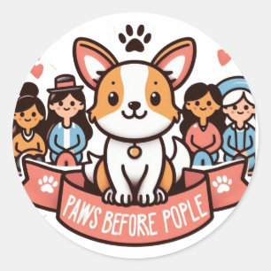 人より先に肉球 人々のためのキュートなペット犬 ラウンドシール