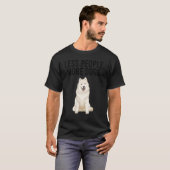 人より犬派!サモエド 引きこもり Tシャツ (正面フル)