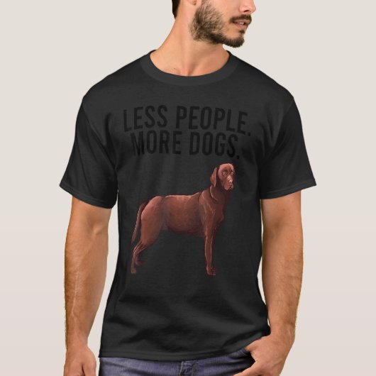 人より犬 ラブラドール・レトリーバー 茶色 イントロ Tシャツ (正面)
