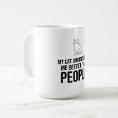 人より猫の方が私のことをわかってるわ（皮肉） コーヒーマグカップ (正面左)