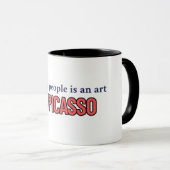 人をだますのはアートおもしろい引用文 マグカップ (正面右)