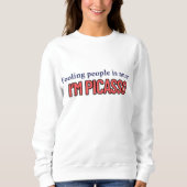 「人をだますのは芸術おもしろい」引用文女性 スウェットシャツ (正面)