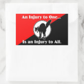 人を傷つけるのは皆を傷つけることだ 長方形シール (バッグ)