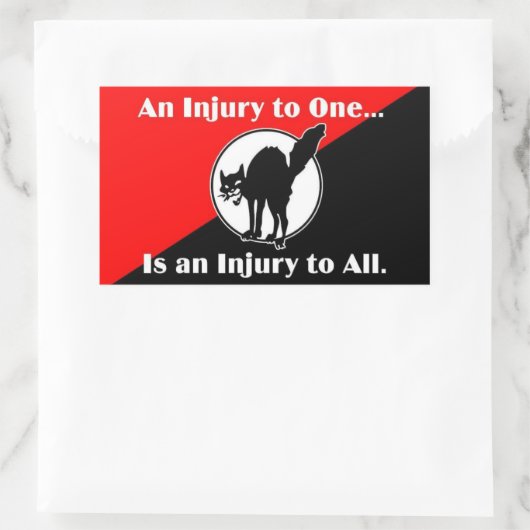 人を傷つけるのは皆を傷つけることだ 長方形シール (バッグ)