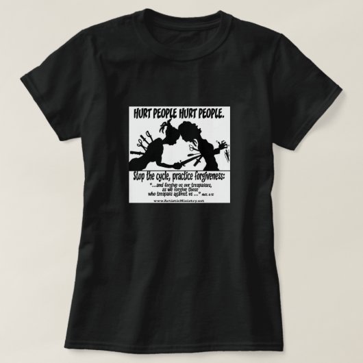 人を傷つける人を傷つけるシルエットtシャツ tシャツ (デザイン正面)