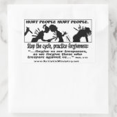 人を傷つける人を傷つける白、長方形のシール 長方形シール (バッグ)