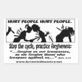 人を傷つける人を傷つける白、長方形のシール 長方形シール (正面)