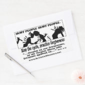 人を傷つける人を傷つける白、長方形のシール 長方形シール (封筒)