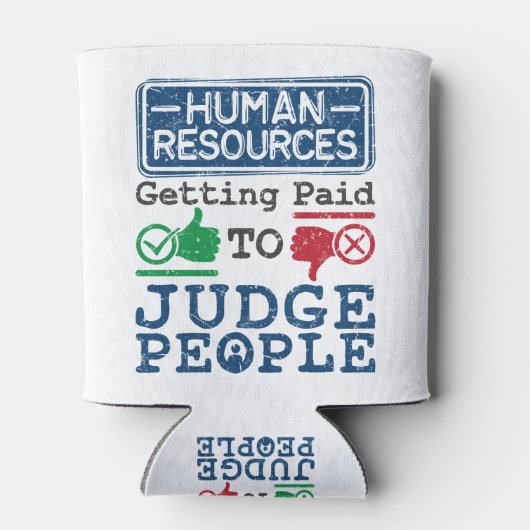 . .人を判断するために支払われる人材 缶クーラー (裏面)