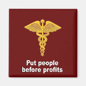 人を利益の前に置く マグネット (正面)