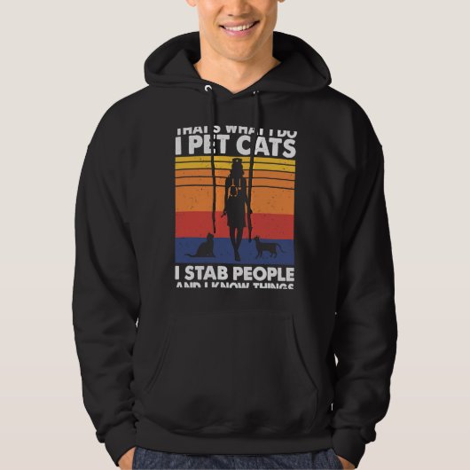 人を刺す猫を飼っていて、猫の愛らしさを知っている パーカ (正面)