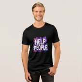 人を助ける – 前向きなメッセージ トライブレンドTシャツ (正面全面)