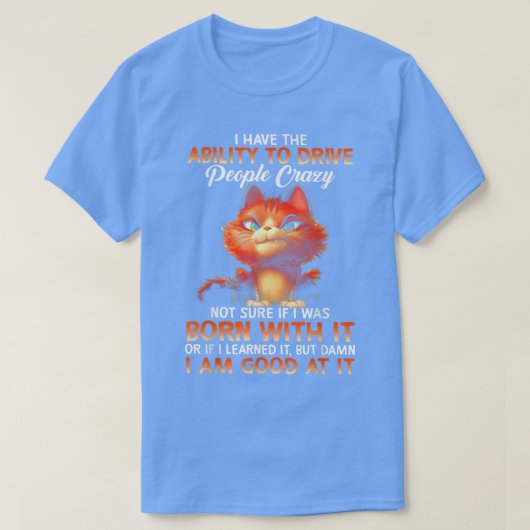 人を動かす能力を持つ猫熱狂する Tシャツ (デザイン正面)