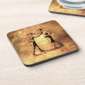 人を囲むヴィンテージ コースター (左側)