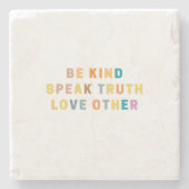 人を愛す話るやさしい真実である |宗教 ストーンコースター (正面)