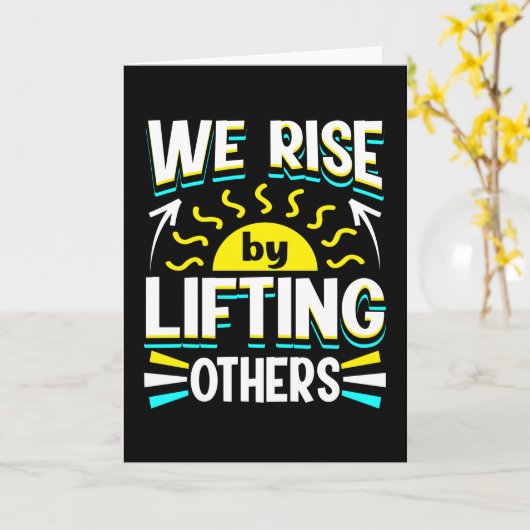 人を持ち上げて起感動的きる引用文 カード (黄色い花)